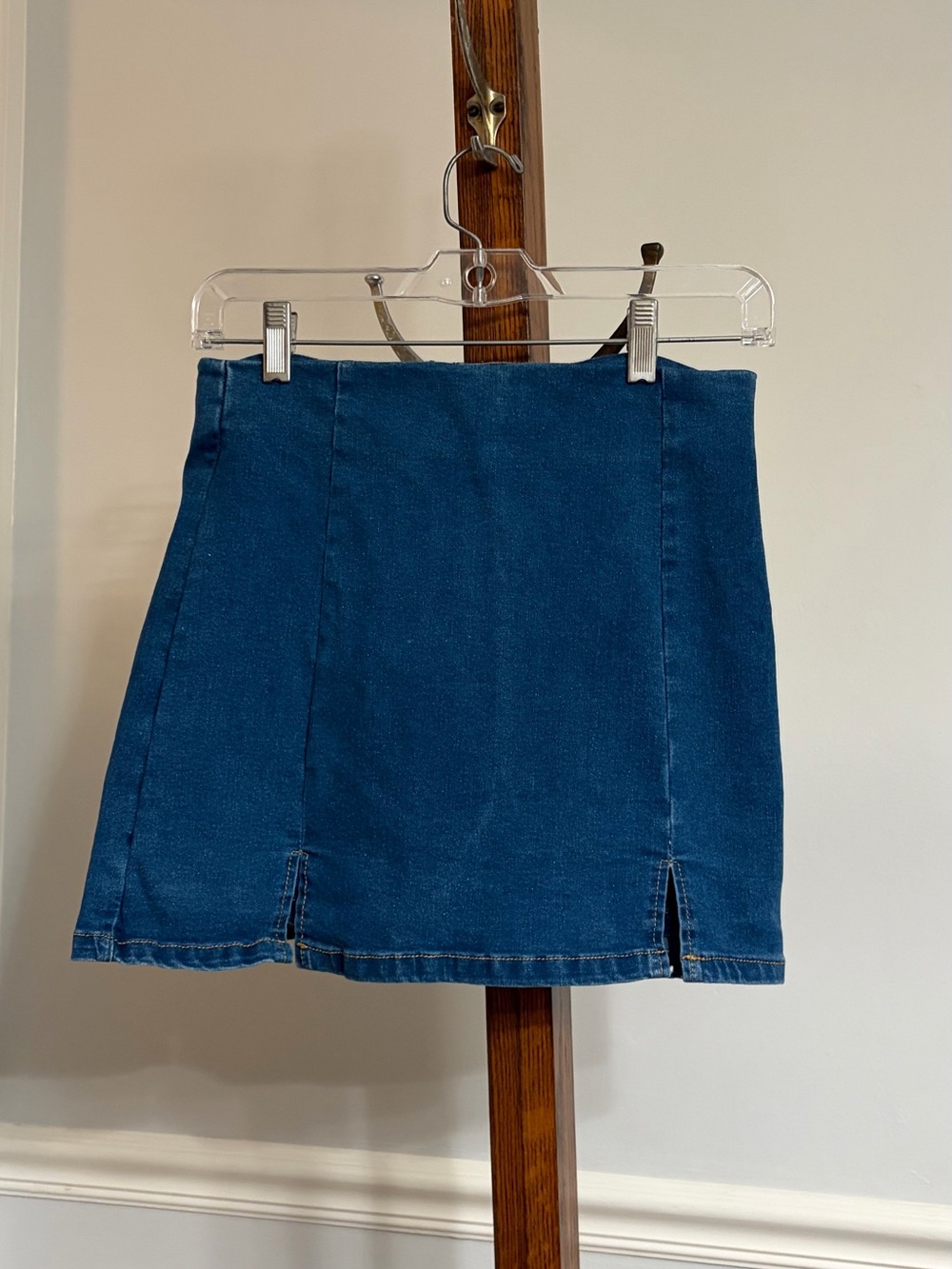 Women's Blue Denim Mini Skirt/Skort